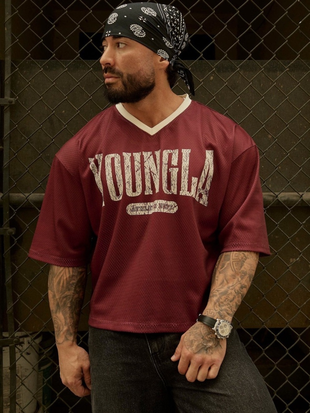 YoungLA 4187 Varsity Football Cropped Jersey